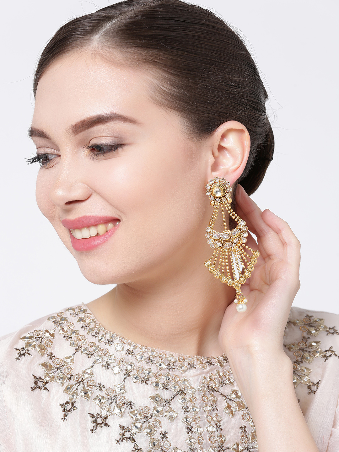 YouBella Gold-Toned Classic Drop Earrings